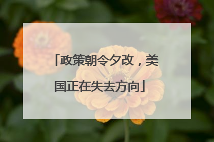 政策朝令夕改，美国正在失去方向