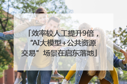 效率较人工提升9倍，“AI大模型+公共资源交易”场景在启东落地