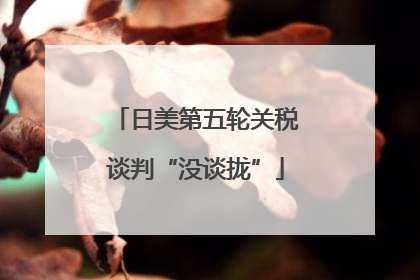 日美第五轮关税谈判“没谈拢”