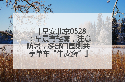 早安北京0528：早晨有轻雾，注意防暑；多部门围剿共享单车“牛皮癣”