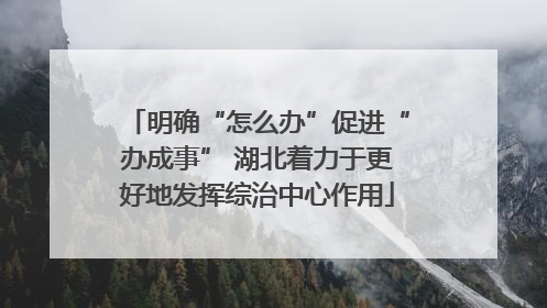 明确“怎么办”促进“办成事” 湖北着力于更好地发挥综治中心作用