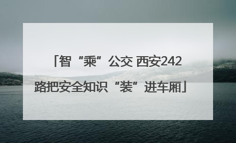 智“乘”公交 西安242路把安全知识“装”进车厢