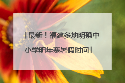 最新！福建多地明确中小学明年寒暑假时间