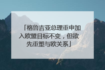 格鲁吉亚总理重申加入欧盟目标不变，但欲先重塑与欧关系