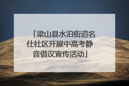 梁山县水泊街道名仕社区开展中高考静音倡议宣传活动