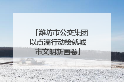 潍坊市公交集团以点滴行动绘就城市文明新画卷