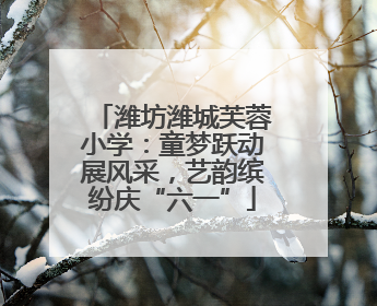 潍坊潍城芙蓉小学：童梦跃动展风采，艺韵缤纷庆“六一”