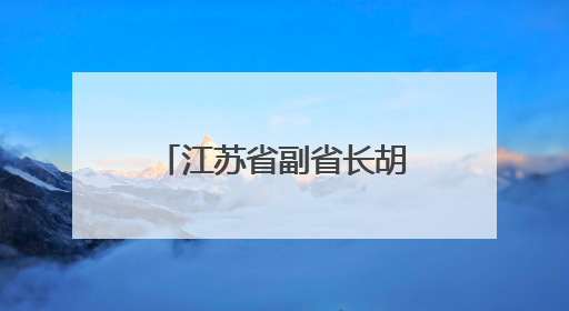 江苏省副省长胡彬郴，分工明确