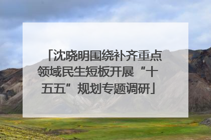 沈晓明围绕补齐重点领域民生短板开展“十五五”规划专题调研