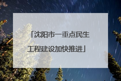 沈阳市一重点民生工程建设加快推进