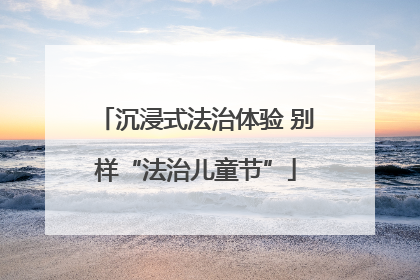 沉浸式法治体验 别样“法治儿童节”
