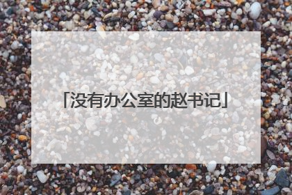 没有办公室的赵书记