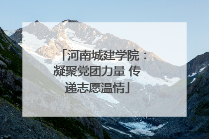 河南城建学院:凝聚党团力量 传递志愿温情