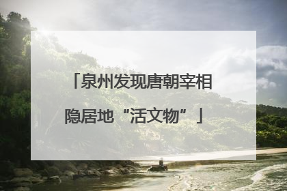 泉州发现唐朝宰相隐居地“活文物”