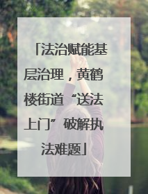 法治赋能基层治理，黄鹤楼街道“送法上门”破解执法难题