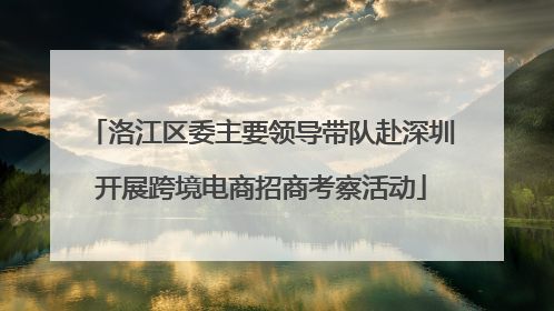 洛江区委主要领导带队赴深圳开展跨境电商招商考察活动