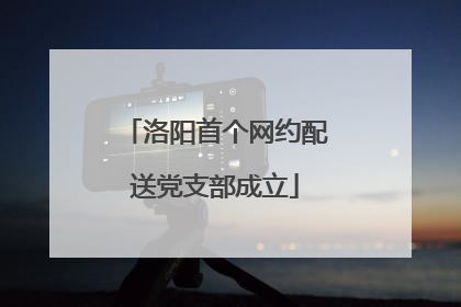 洛阳首个网约配送党支部成立
