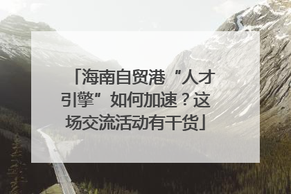 海南自贸港“人才引擎”如何加速？这场交流活动有干货