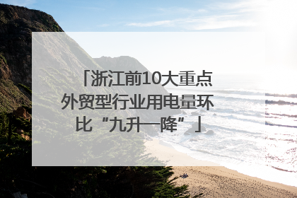 浙江前10大重点外贸型行业用电量环比“九升一降”
