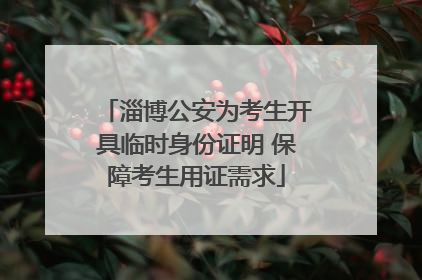 淄博公安为考生开具临时身份证明 保障考生用证需求