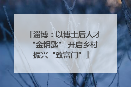 淄博：以博士后人才“金钥匙” 开启乡村振兴“致富门”