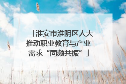 淮安市淮阴区人大推动职业教育与产业需求“同频共振”