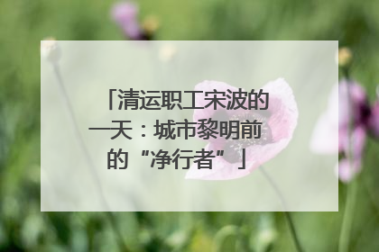 清运职工宋波的一天：城市黎明前的“净行者”