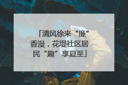 清风徐来“廉”香漫，花堤社区居民“趣”享夏至
