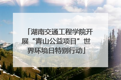 湖南交通工程学院开展“青山公益项目”世界环境日特别行动