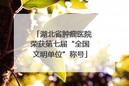 湖北省肿瘤医院荣获第七届“全国文明单位”称号