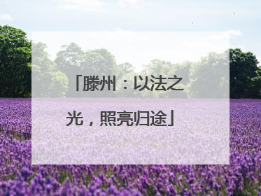 滕州：以法之光，照亮归途