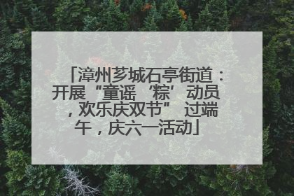 漳州芗城石亭街道：开展“童谣‘粽’动员，欢乐庆双节” 过端午，庆六一活动