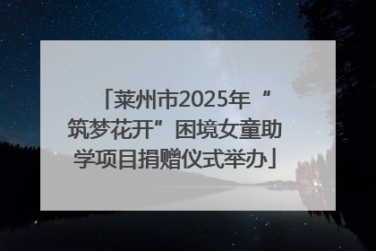 莱州市2025年“筑梦花开”困境女童助学项目捐赠仪式举办