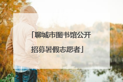聊城市图书馆公开招募暑假志愿者
