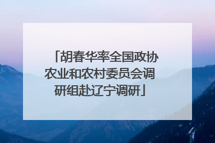 胡春华率全国政协农业和农村委员会调研组赴辽宁调研