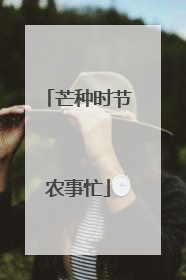 芒种时节农事忙