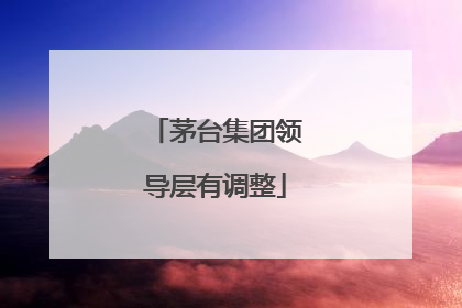 茅台集团领导层有调整