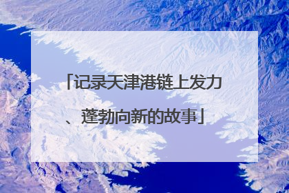 记录天津港链上发力、蓬勃向新的故事