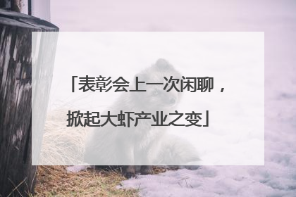 表彰会上一次闲聊，掀起大虾产业之变
