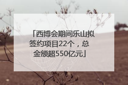 西博会期间乐山拟签约项目22个，总金额超550亿元