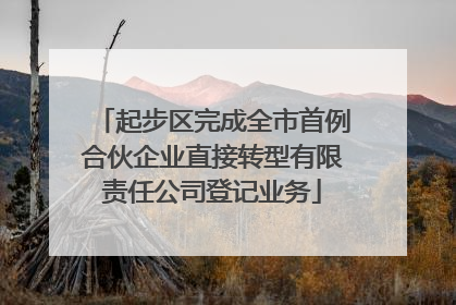起步区完成全市首例合伙企业直接转型有限责任公司登记业务