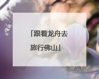 跟着龙舟去旅行佛山