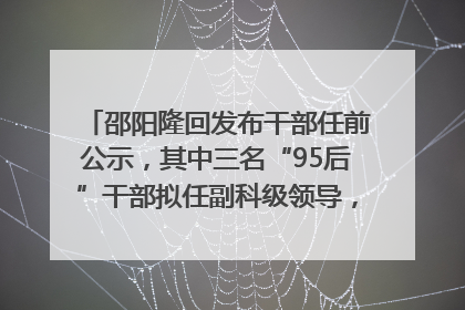 邵阳隆回发布干部任前公示，其中三名“95后”干部拟任副科级领导，均系硕士选调生