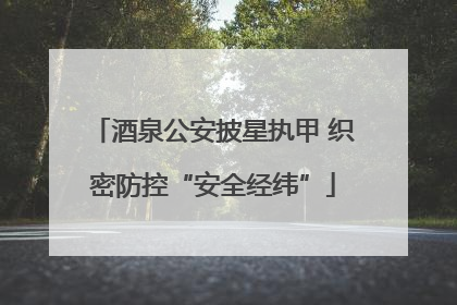 酒泉公安披星执甲 织密防控“安全经纬”