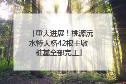 重大进展！桃源沅水特大桥42根主墩桩基全部完工