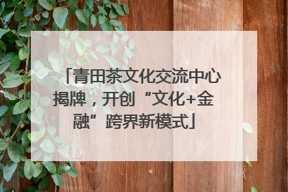 青田茶文化交流中心揭牌，开创“文化+金融”跨界新模式