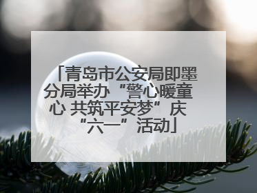 青岛市公安局即墨分局举办“警心暖童心 共筑平安梦”庆“六一”活动