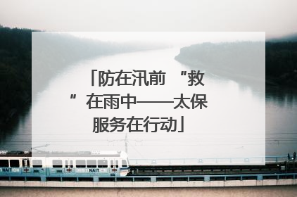 防在汛前 “救”在雨中——太保服务在行动