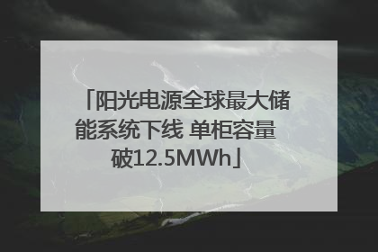 阳光电源全球最大储能系统下线 单柜容量破12.5MWh