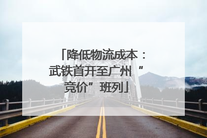 降低物流成本：武铁首开至广州“竞价”班列